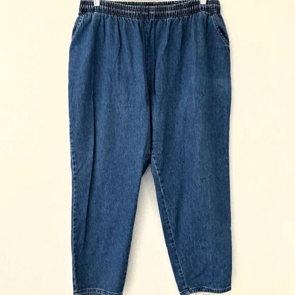 PLUS PULL-ON JEANS ELASTIC DRAWSTRING 22WP - Picture 1 of 9